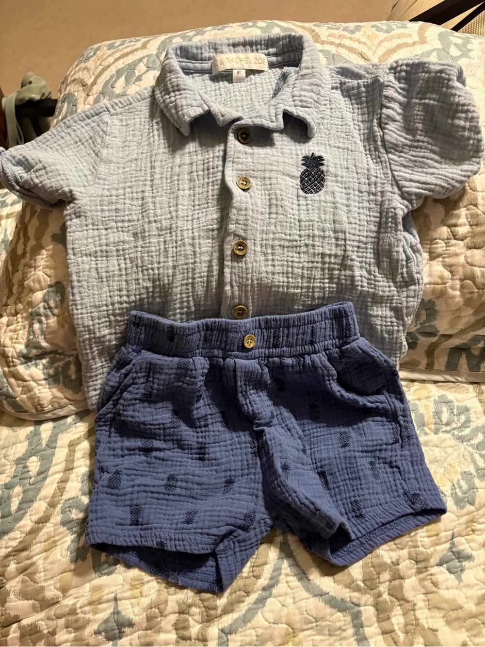 Rachel Zoe 2pc Toddler Boy Blue Outfit 4T